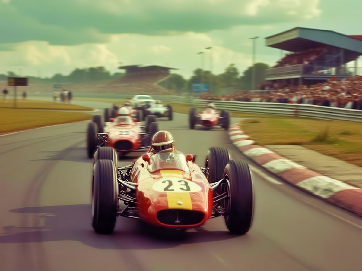 Ein Motiv aus dem Kalender Formel 1 um 1960