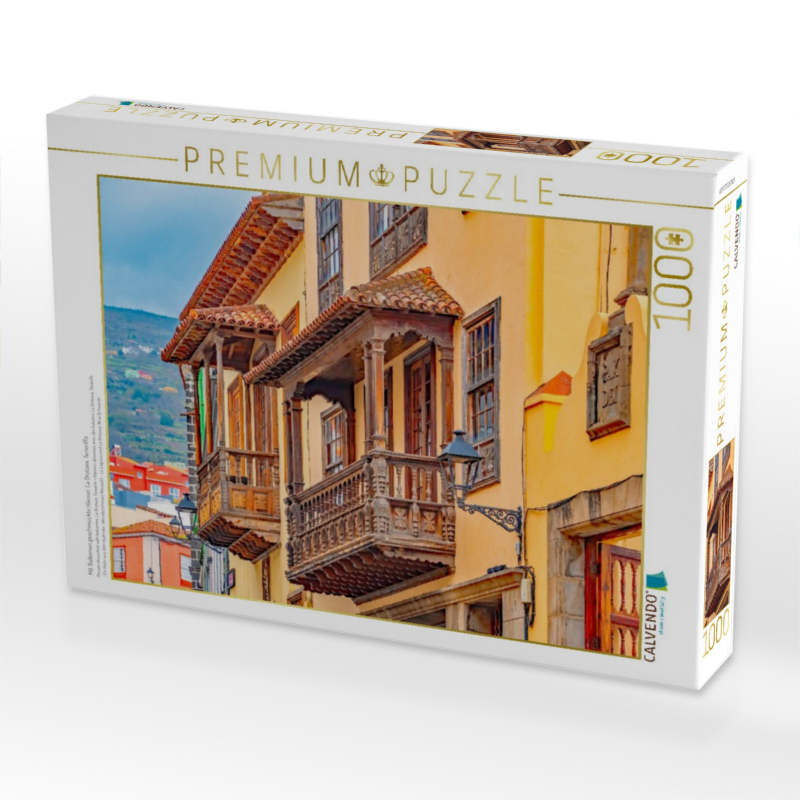 Mit Balkonen geschmückte Häuser, La Orotava, Teneriffa