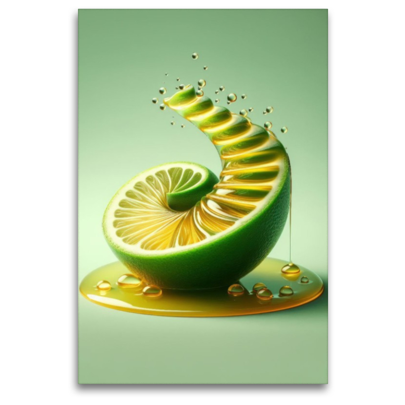 Süßer, verlockender Honigwirbel auf Fruchtstufen