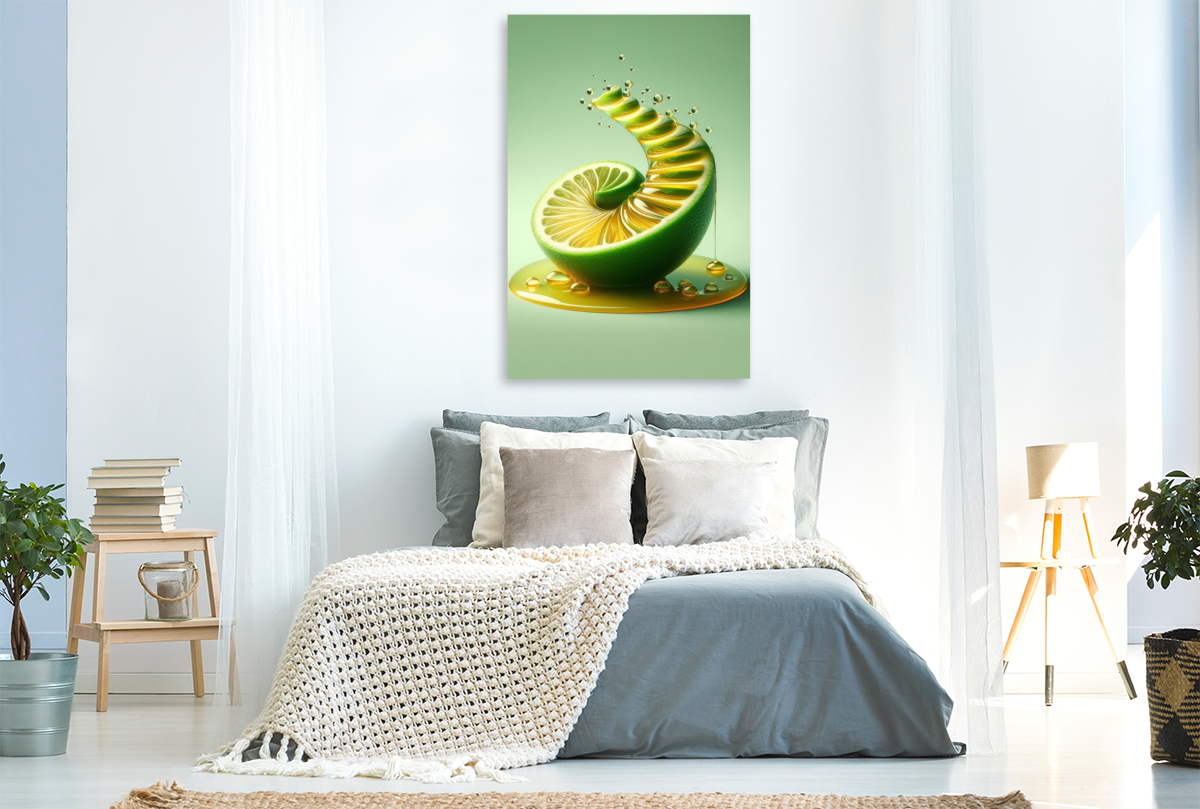 Süßer, verlockender Honigwirbel auf Fruchtstufen