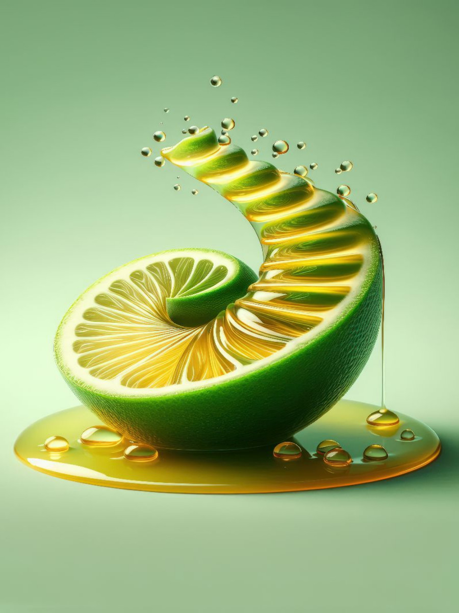 Süßer, verlockender Honigwirbel auf Fruchtstufen