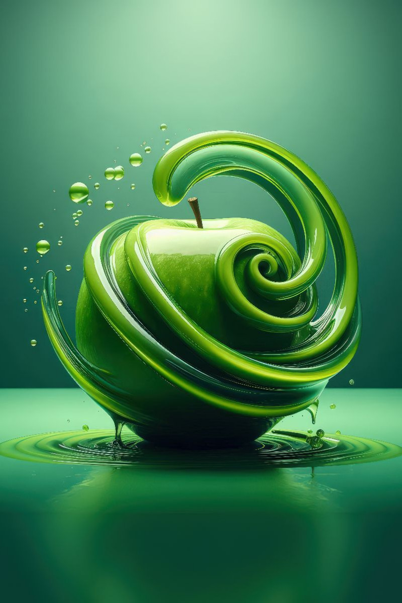 Ein saftiger knackiger grüner Apfel