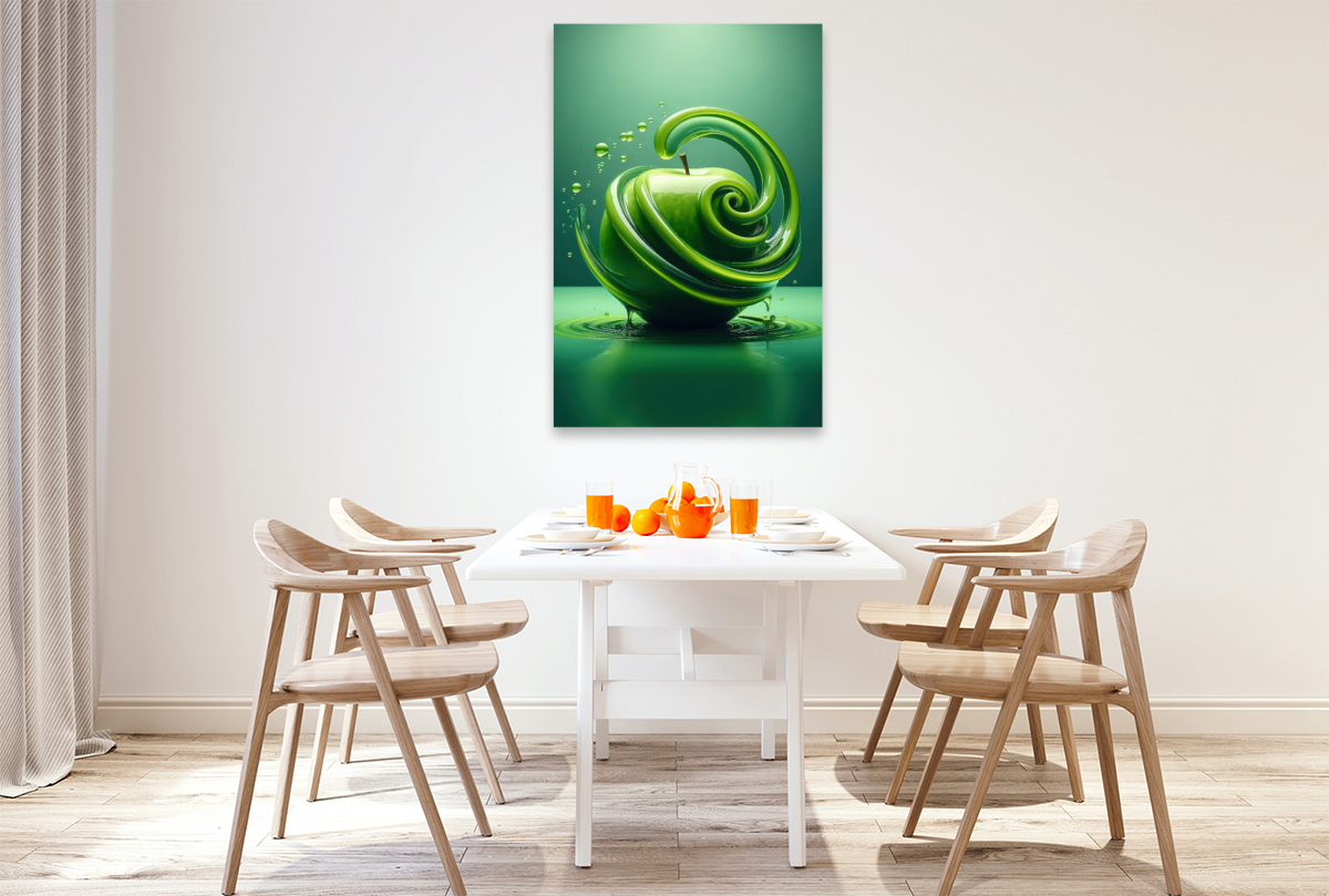 Ein saftiger knackiger grüner Apfel