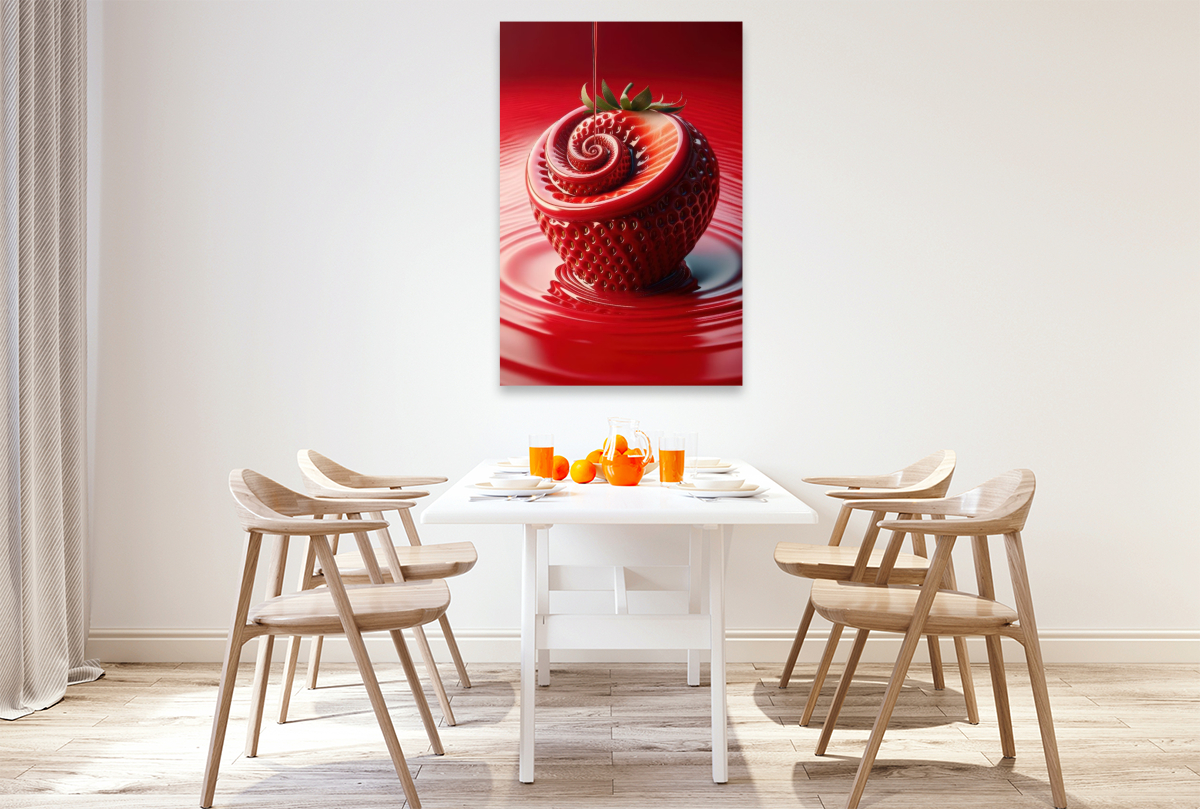 Eine cremige Erdbeere, frisch und süß