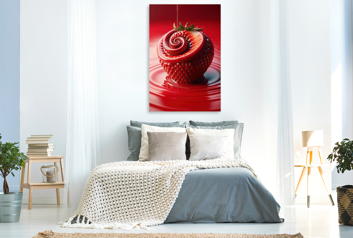 Eine cremige Erdbeere, frisch und süß