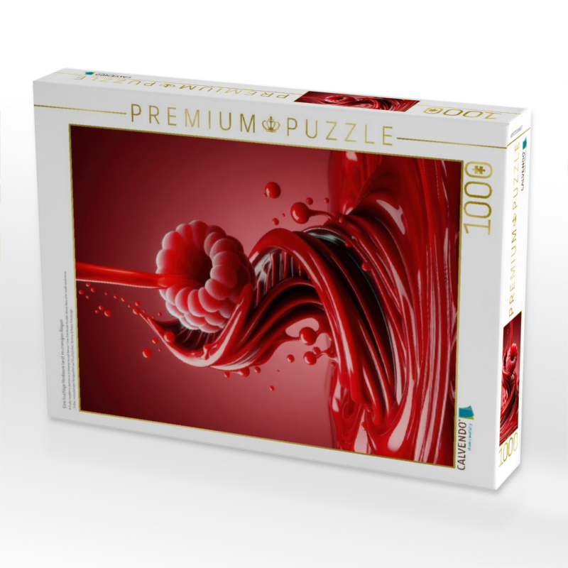 Eine fruchtige Himbeere tanzt im cremigen Reigen