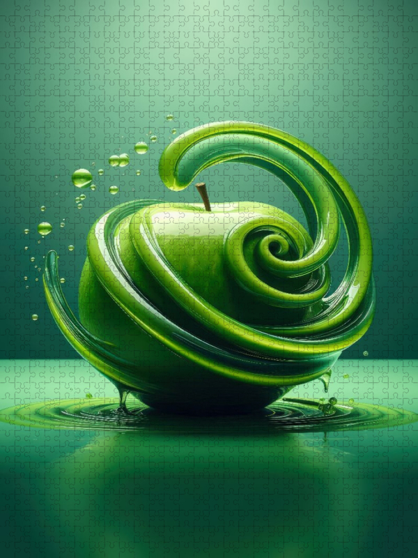 Ein saftiger knackiger grüner Apfel