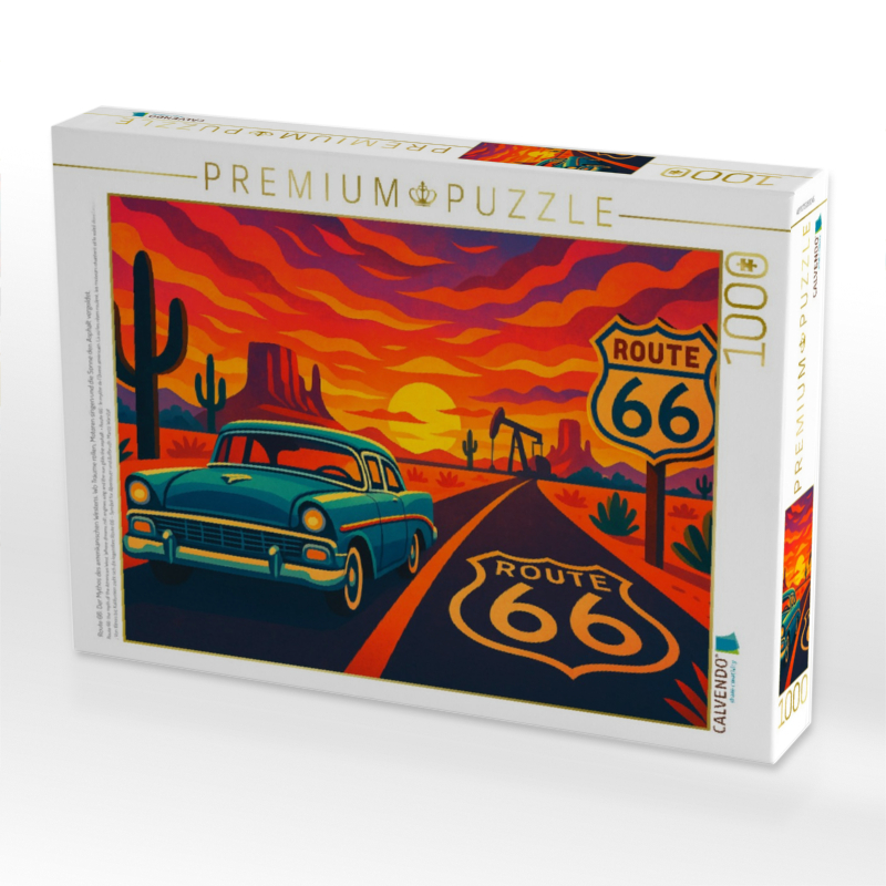 Route 66: Der Mythos des amerikanischen Westens. Wo Träume rollen, Motoren singen und die Sonne den Asphalt vergoldet.