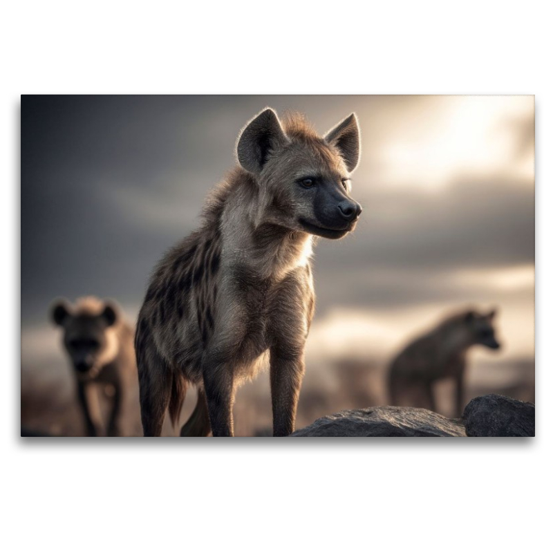 Das Hyänenleben in bergiger Region