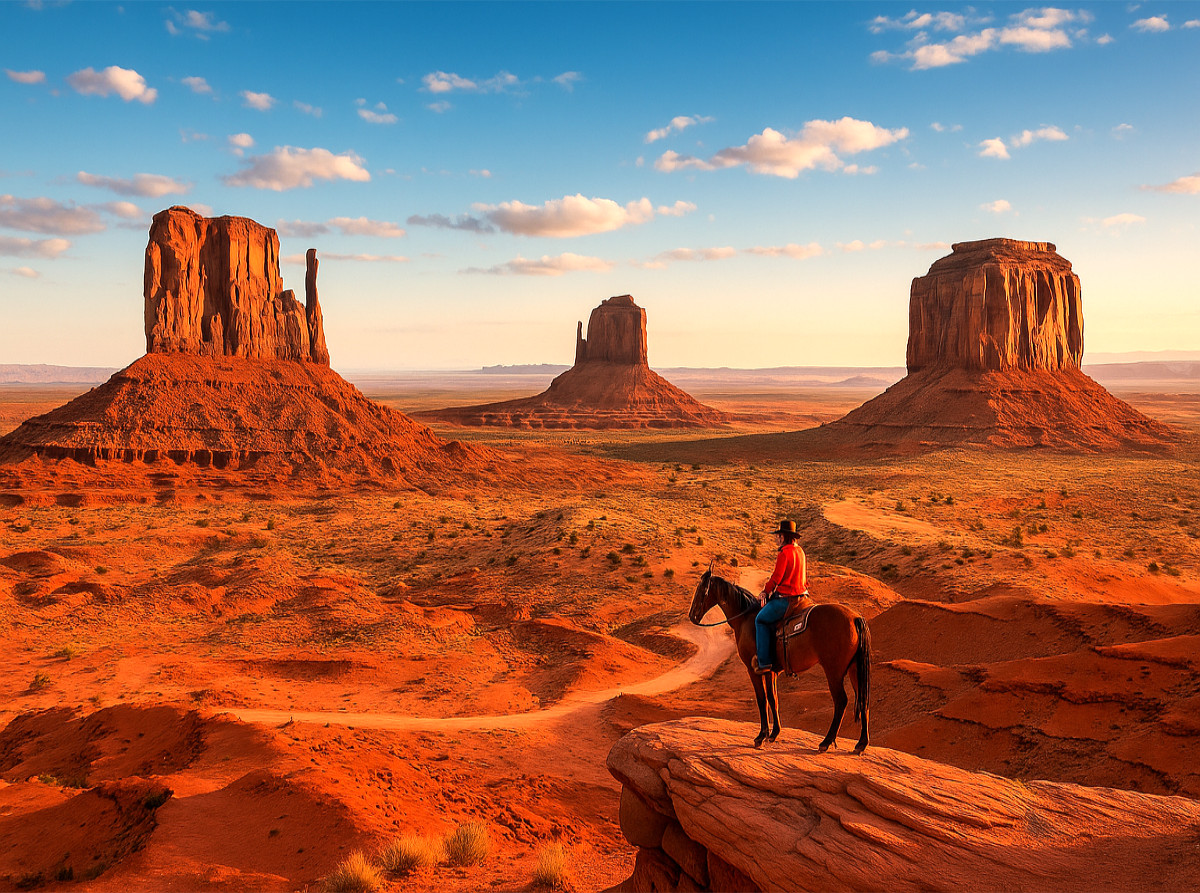Monument Valley – Im Land der roten Riesen. Ein Cowboyblick über die Weiten des Wilden Westens