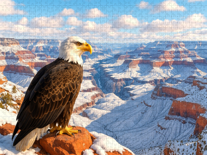 Adler über dem Grand Canyon: Stolz Amerikas im Winterglanz