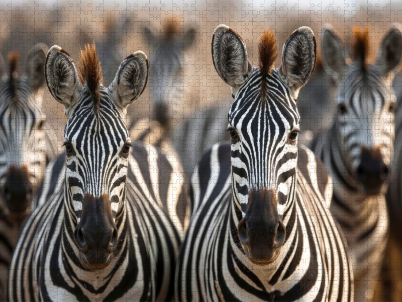 Ein typisches Bild - eine große Zebraherde