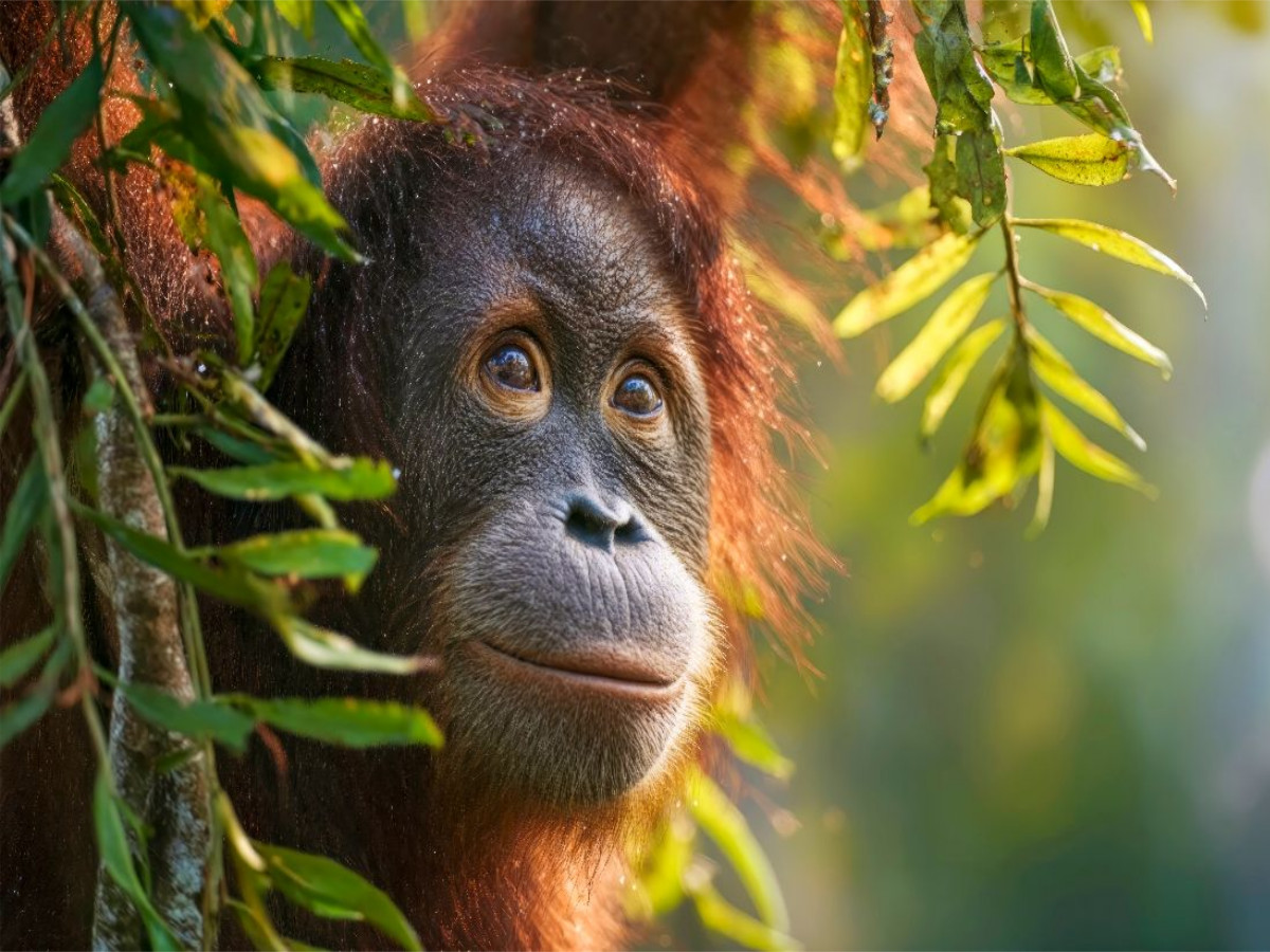 Was wird dieser Orang-Utan als nächstes tun?