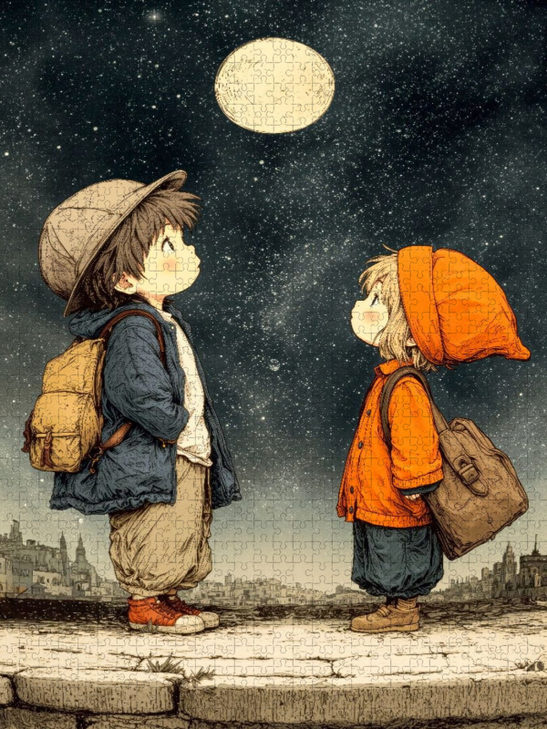 So ein großer Mond und so viele Sterne