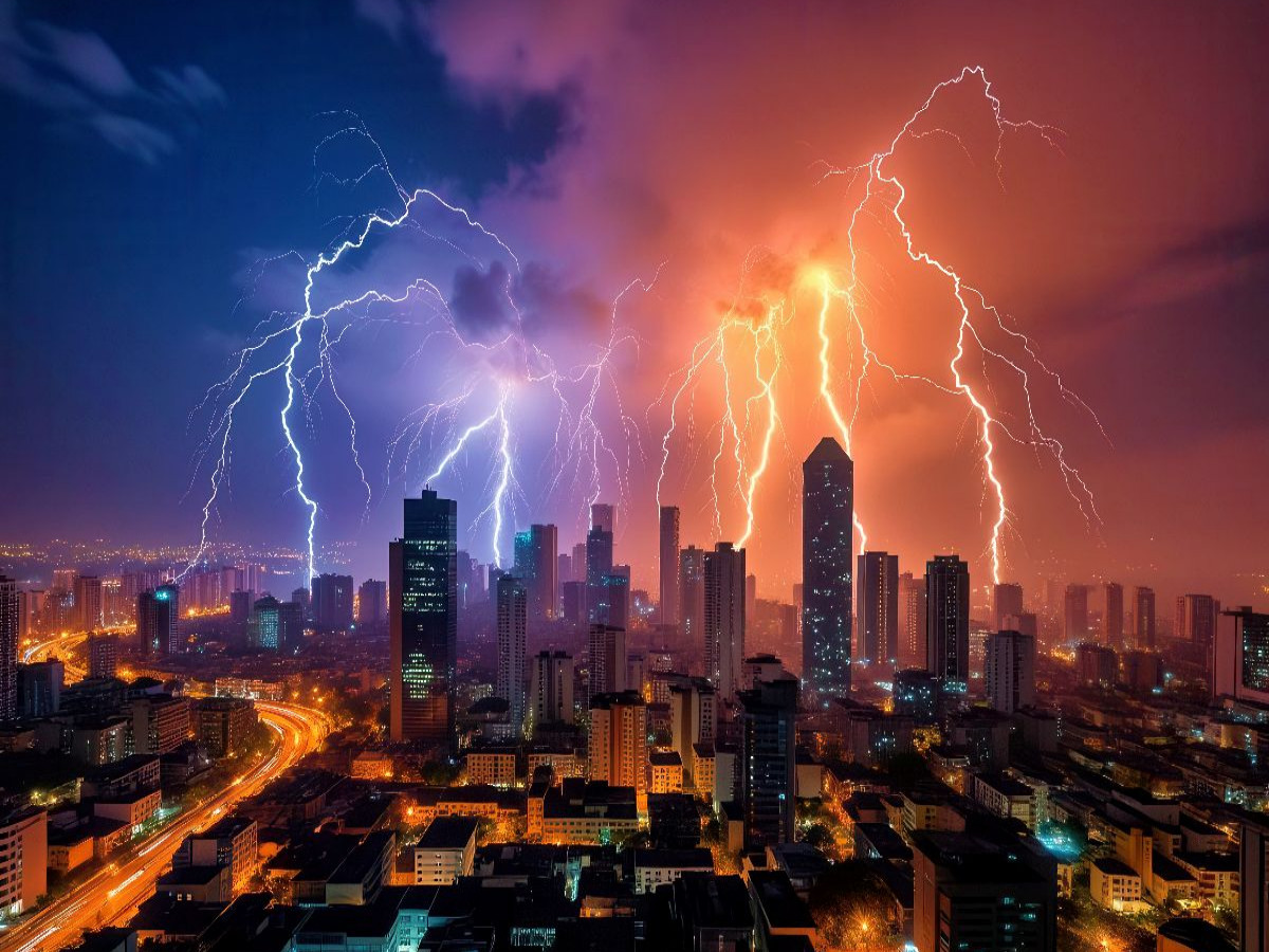 Die Natur spricht in Blitzen, hör hin.