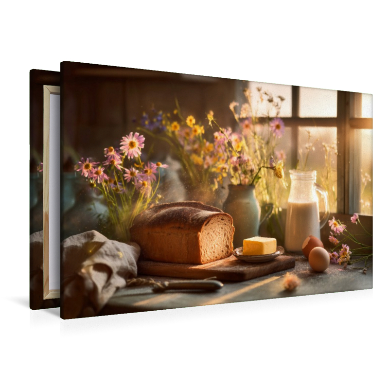 Sonne in der Küche, BrotBrot auf dem Tisch, das Leben knuspert jetzt