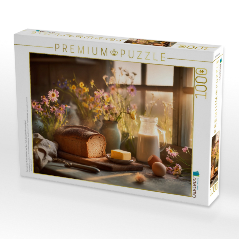 Sonne in der Küche, BrotBrot auf dem Tisch, das Leben knuspert jetzt