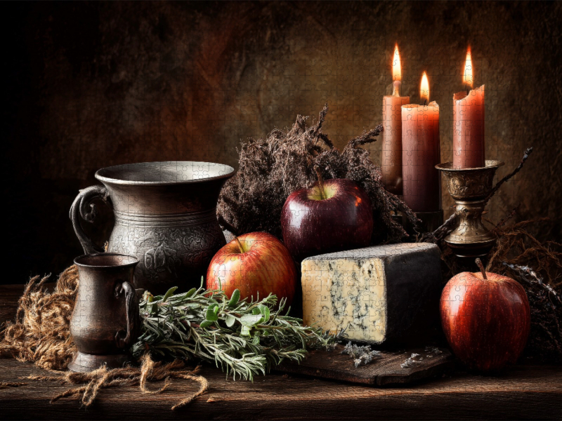 Ofenwärme & dunkler Wein, herbstliche Fülle im Kerzenschein