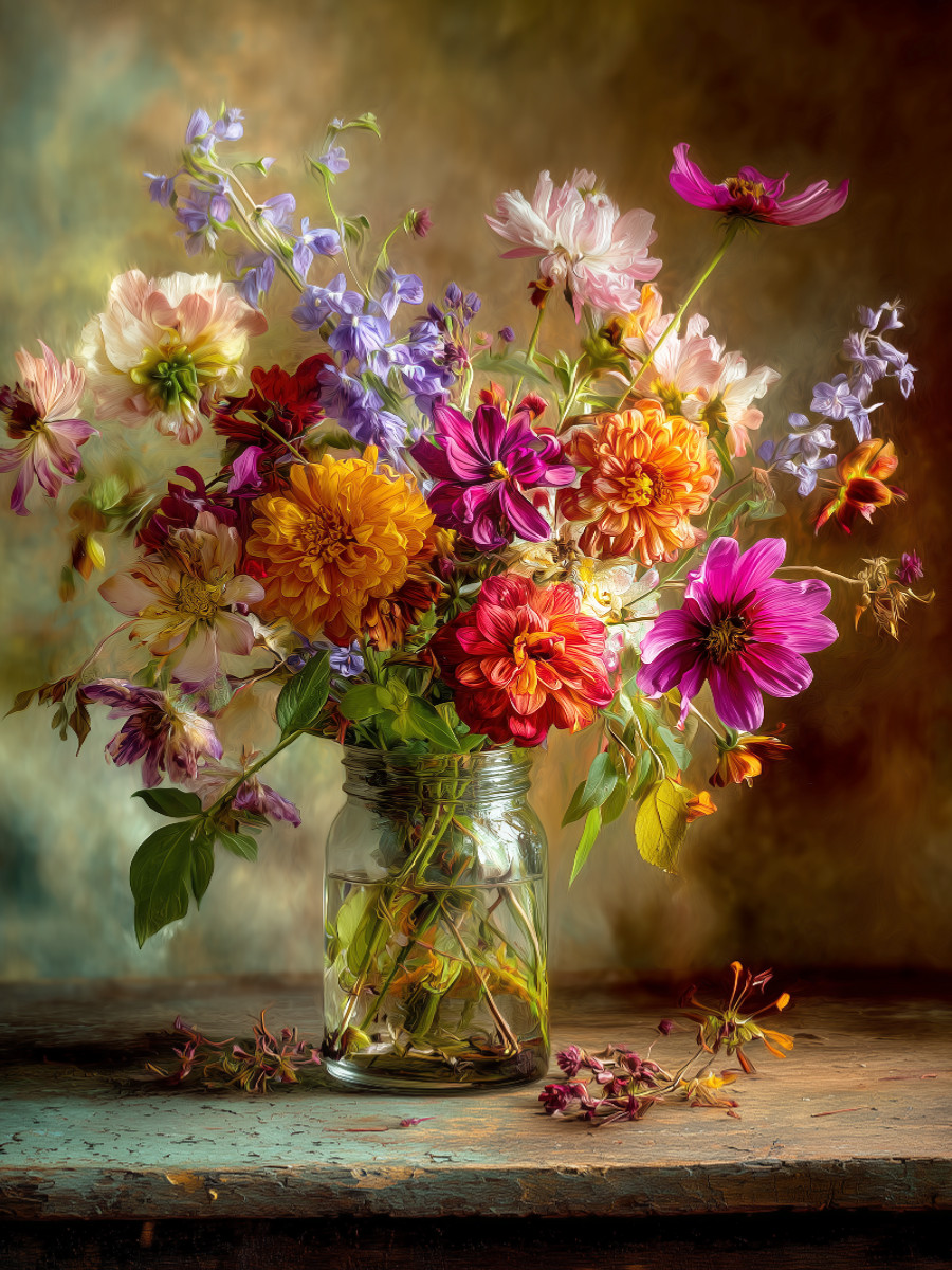 Edwardianische Elegan, wo Blumen im Abendlicht träumen