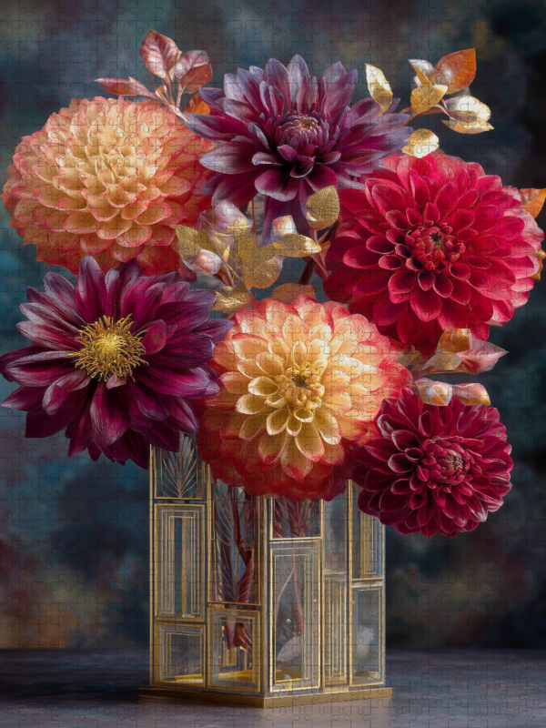 Art Deco formt Blüten zu strahlender Geometrie