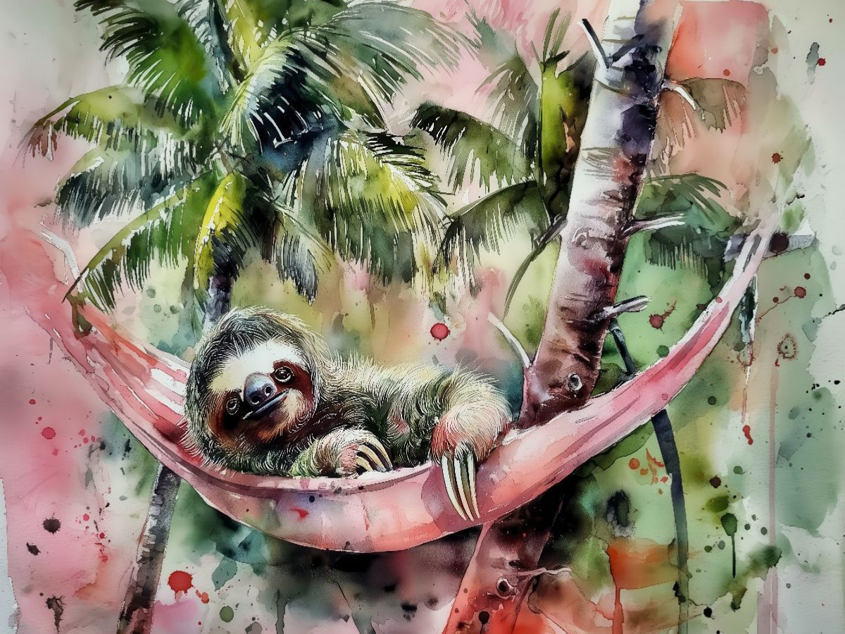 Faultier in einer Hängematte