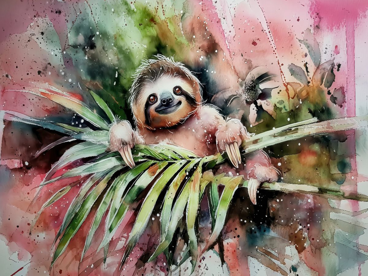 Gut gelauntes Faultier