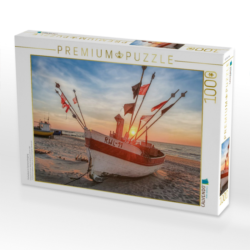 Fischerboot im Sonnenuntergang