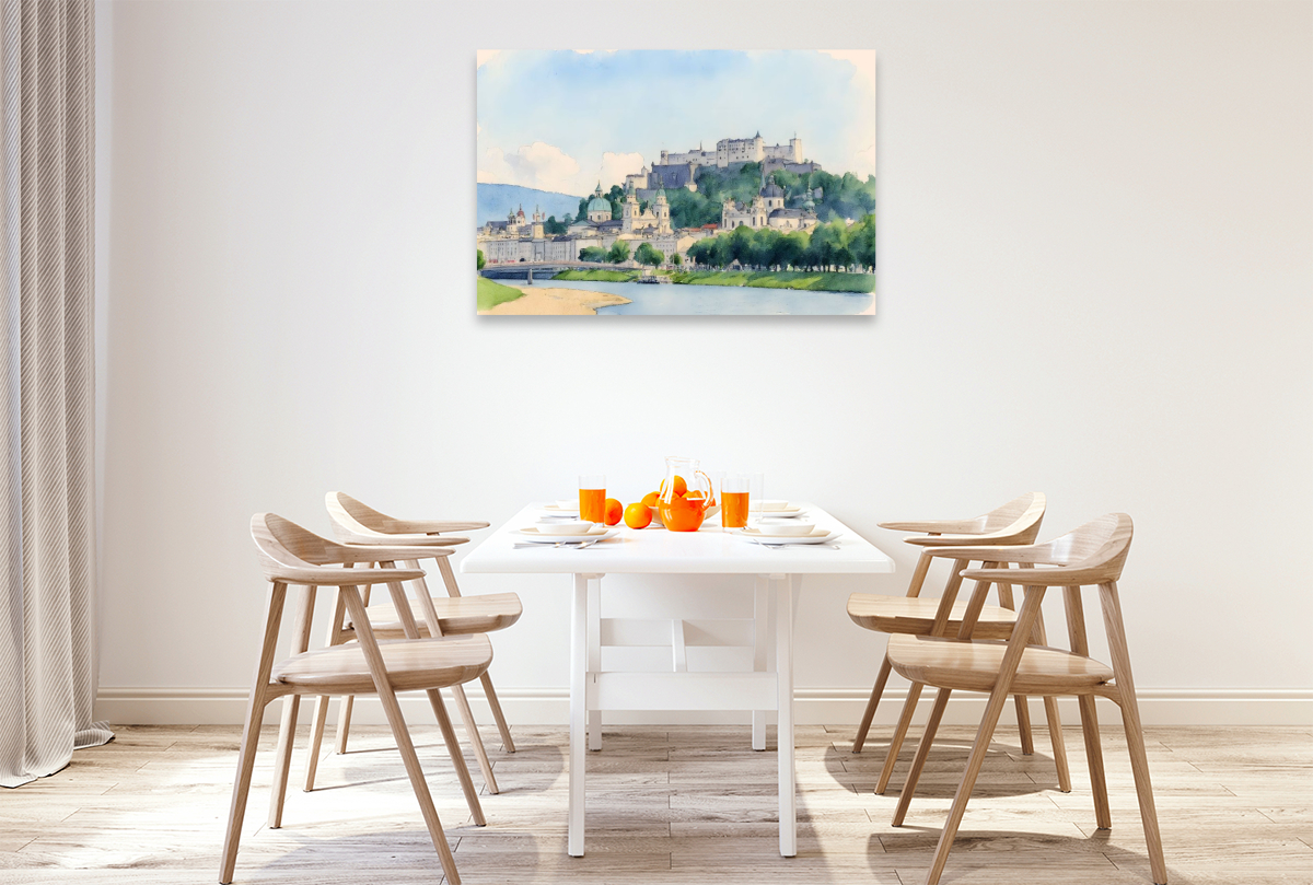 Blick auf Burg Hohensalzburg  und Salzburg