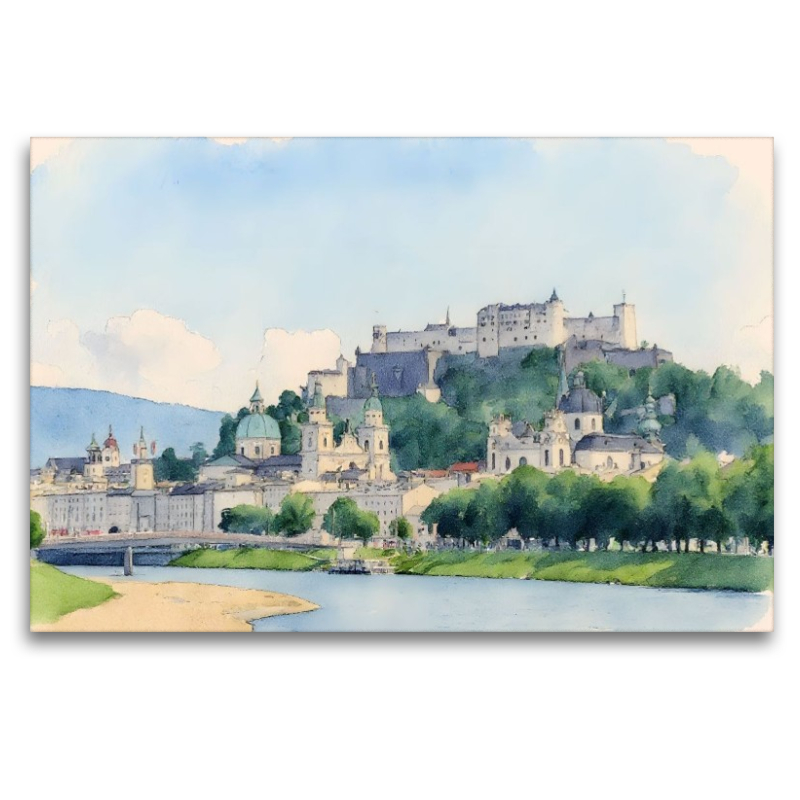 Blick auf Burg Hohensalzburg und Salzburg