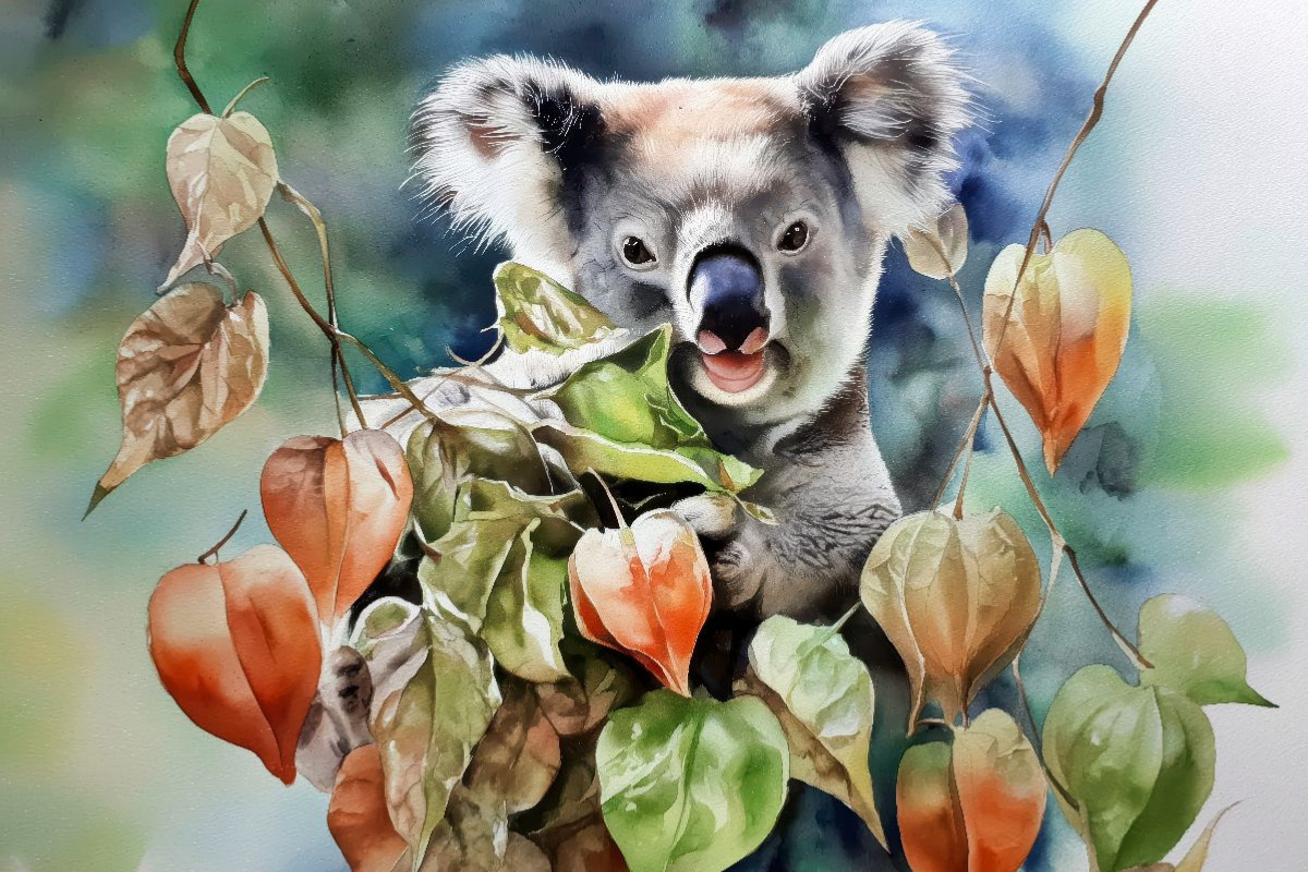 Koala im Herbst