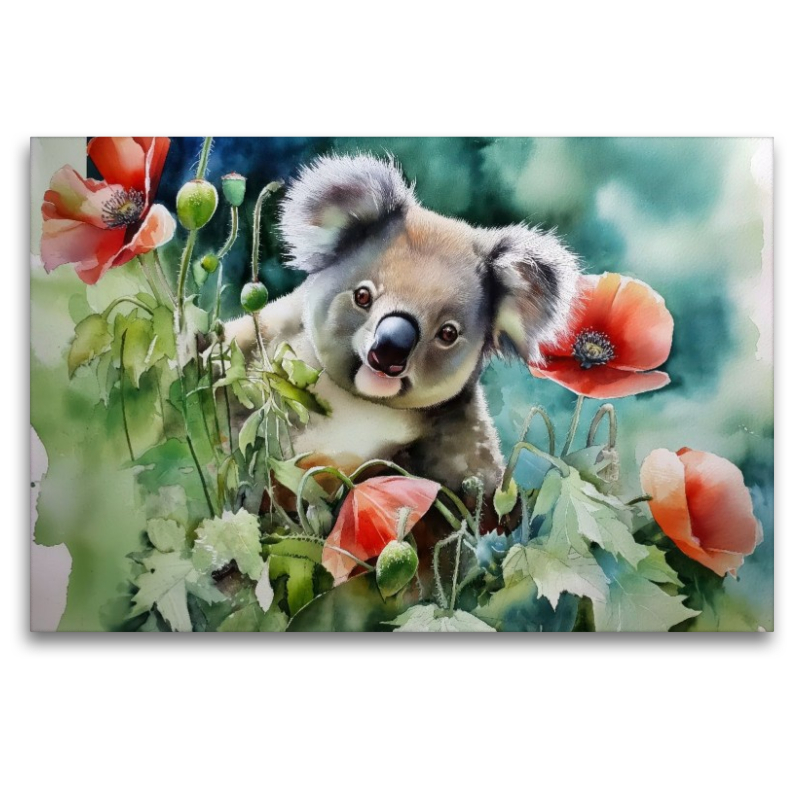 Koala mit Klatschmohn