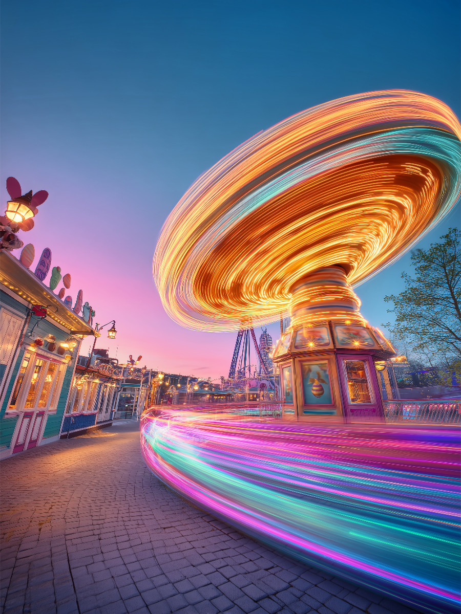 Sanfte Pastelltöne malen die Nacht – ein Ostergruß aus fließendem Licht