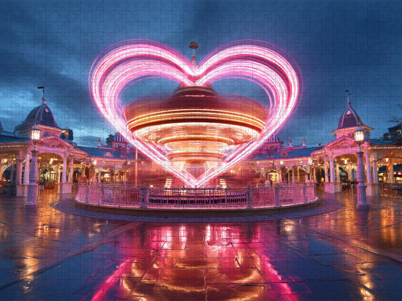 Ein Herz aus Licht ist für all die Liebe, die die Nacht zum Leuchten bringt