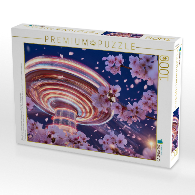 Blüten tanzen im Wind, während Lichtspuren den Frühling in Bewegung malen