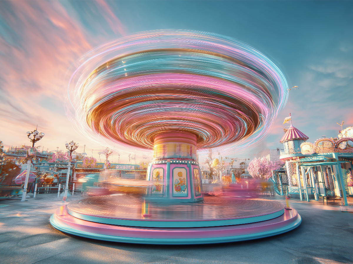 Sanfte Pastelltöne malen am Abend einen Ostergruß aus fließendem Licht