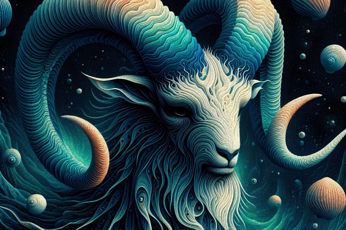 Steinbock im Spiralpanzer