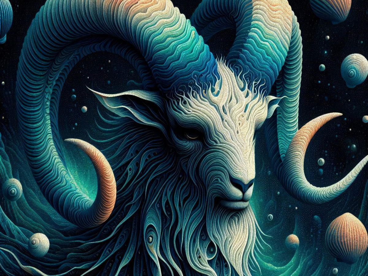 Steinbock im Spiralpanzer