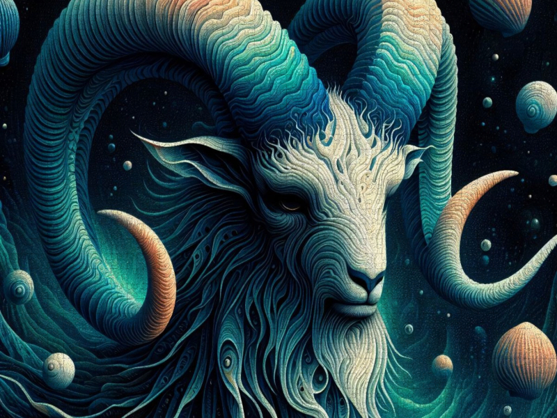 Steinbock im Spiralpanzer