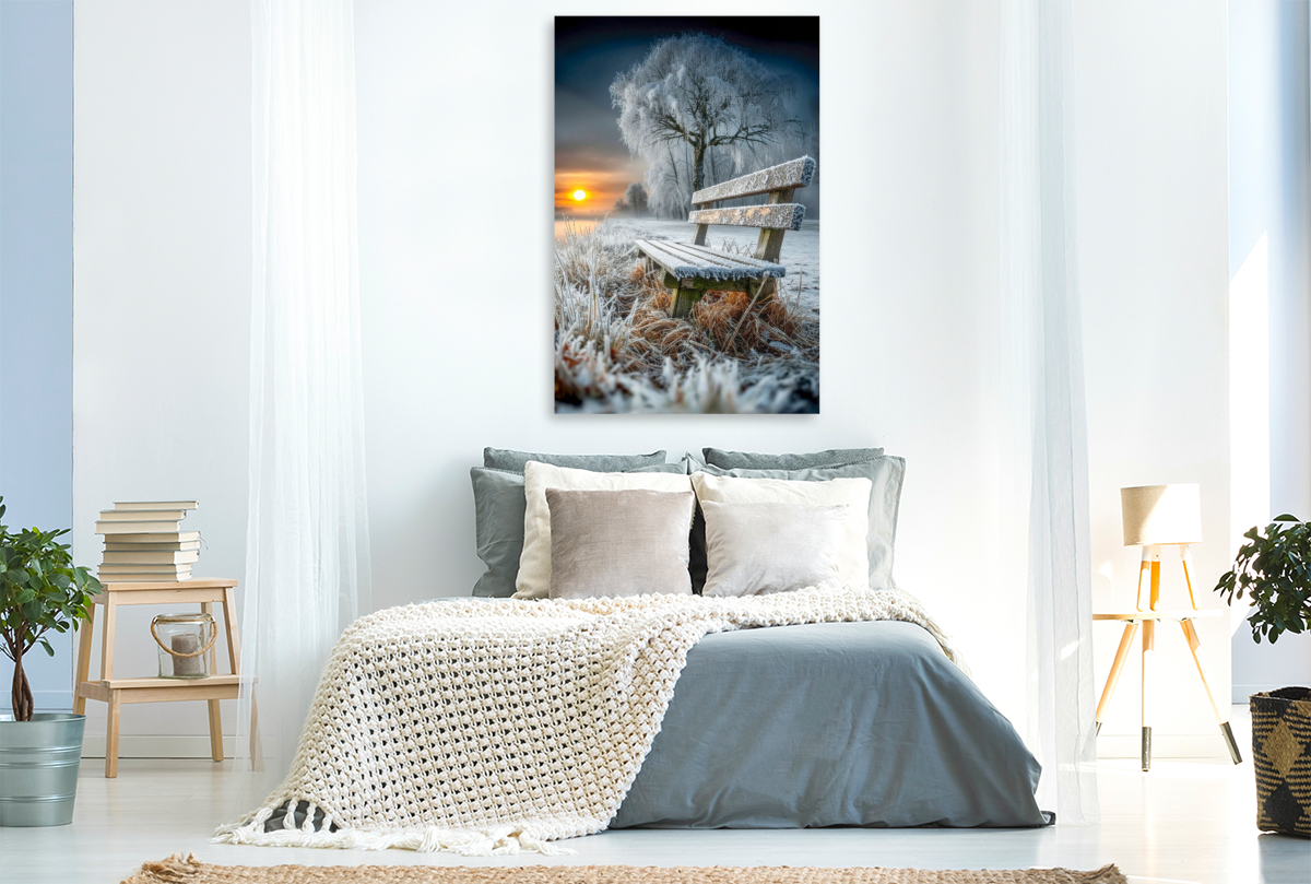 Eine Holzbank am Wegesrand