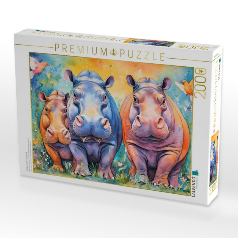 Lustige, bunte Flusspferde