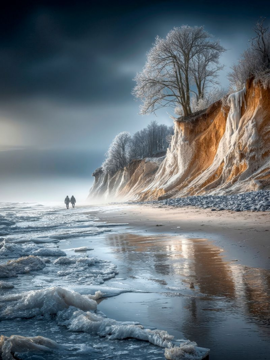 Ein Blick entlang der Steilküste