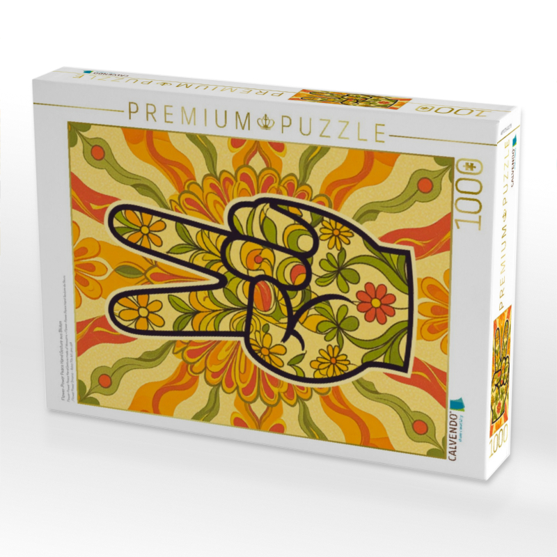 Flower-Power Peace Hand Gesture aus Blüten