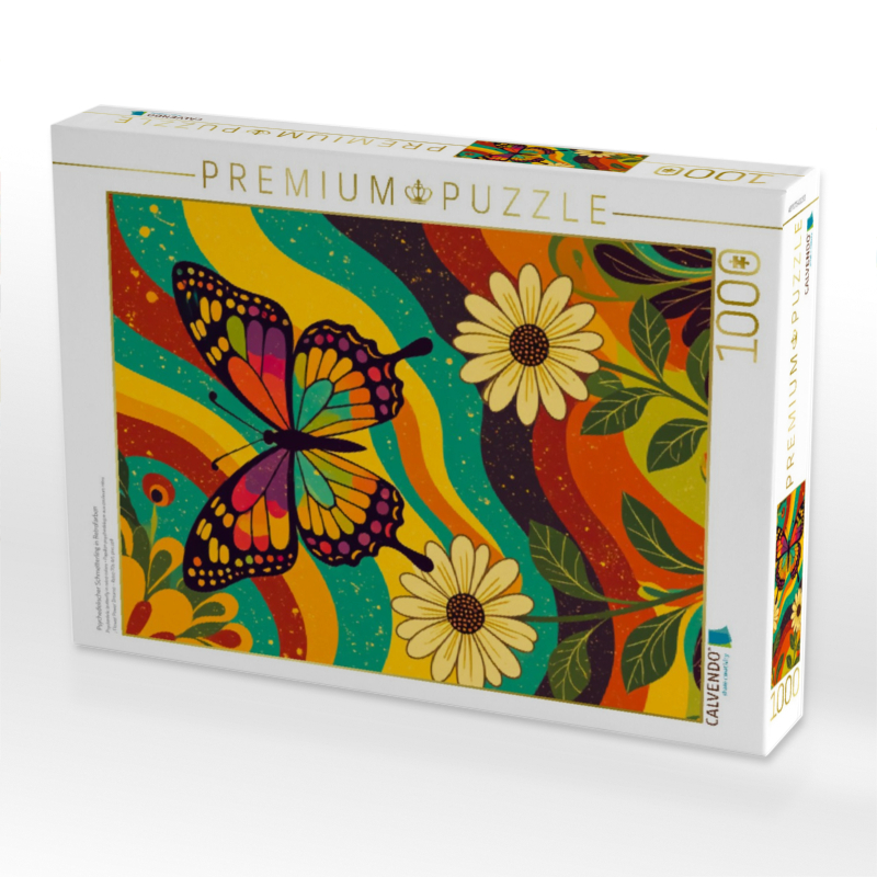 Psychedelischer Schmetterling in Retrofarben