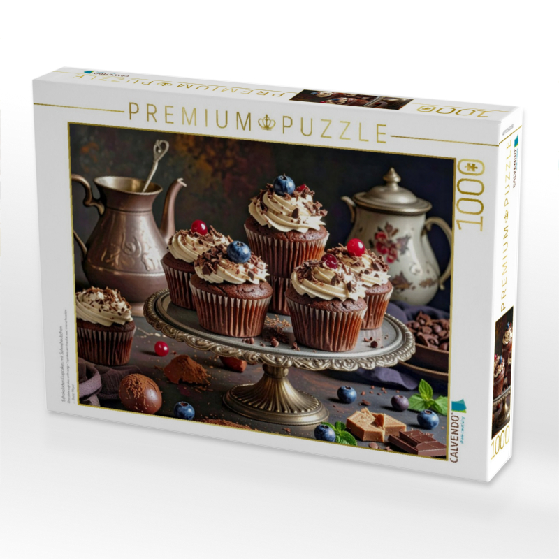 Schokoladen Cupcakes mit Sahnehäubchen