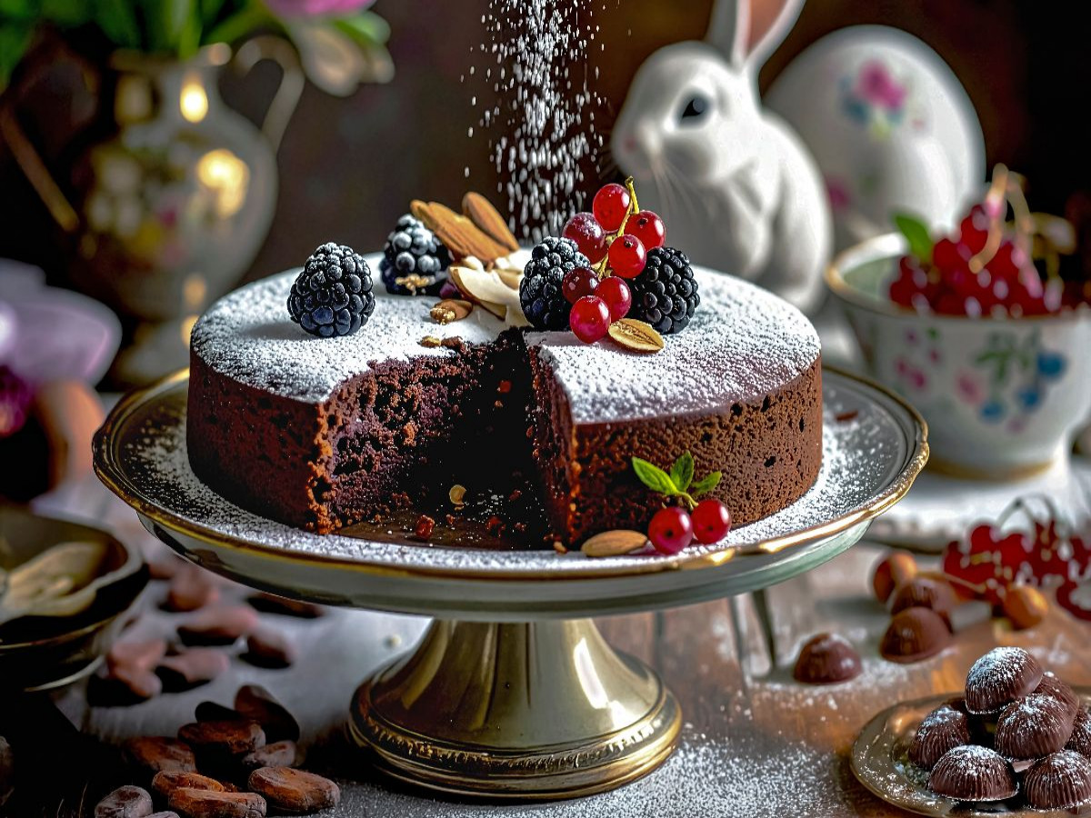 Italienischer Schokoladen Mandel Kuchen Capreser Art