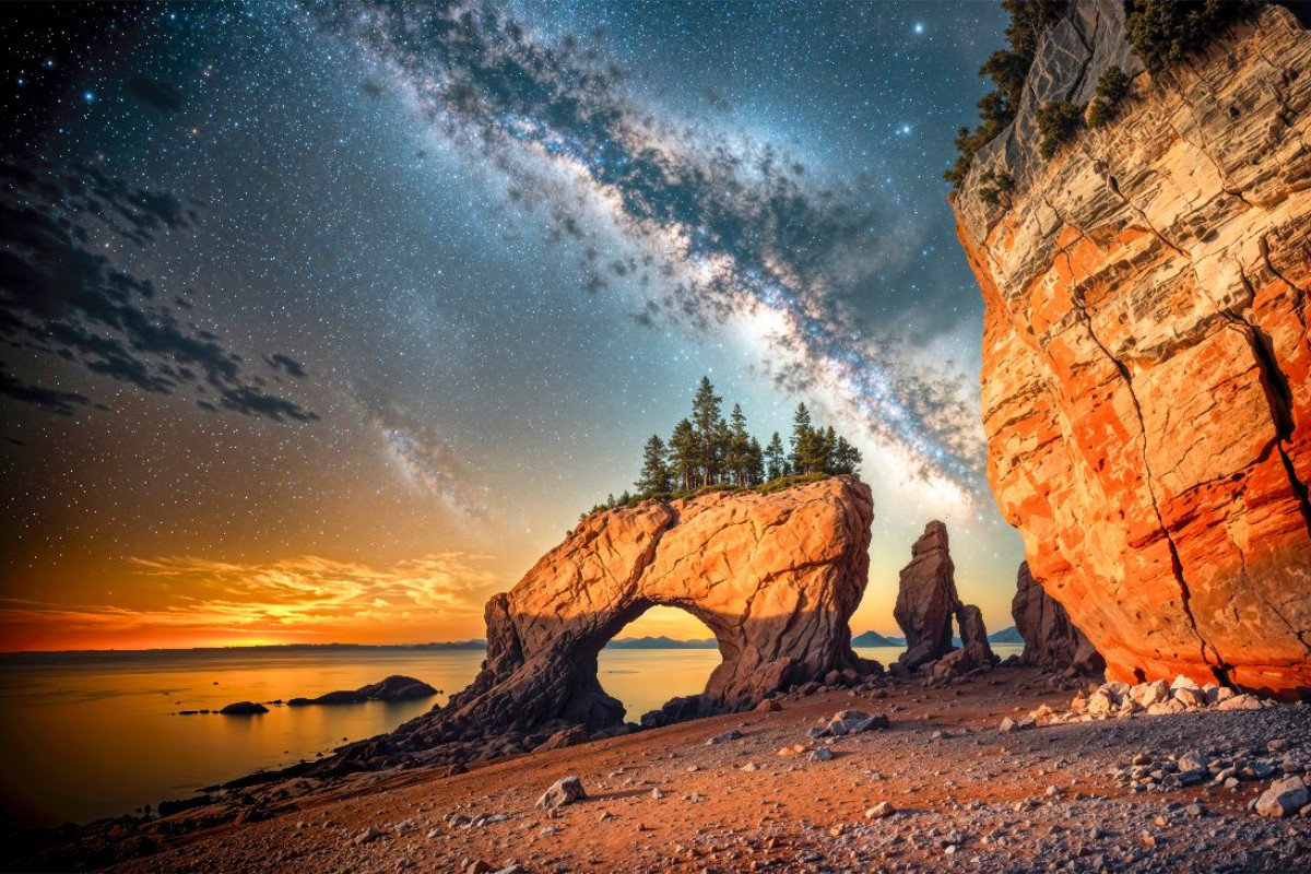 Die Hopewell Rocks in New Brunswick, an der Bay of Fundy