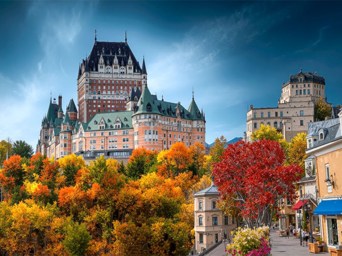 Altstadt von Quebec mit dem Château Frontena