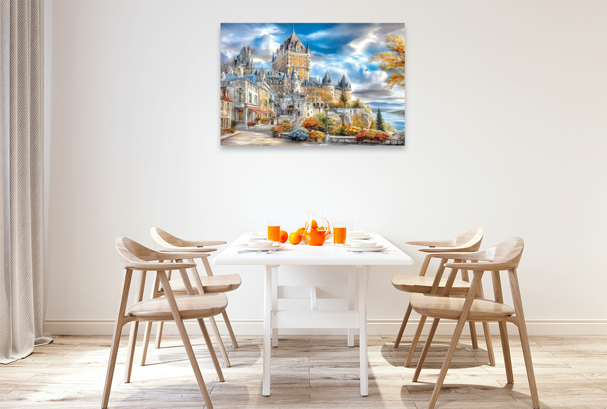 Die historische Altstadt von Québec mit Blick auf das majestätische Château Frontenac