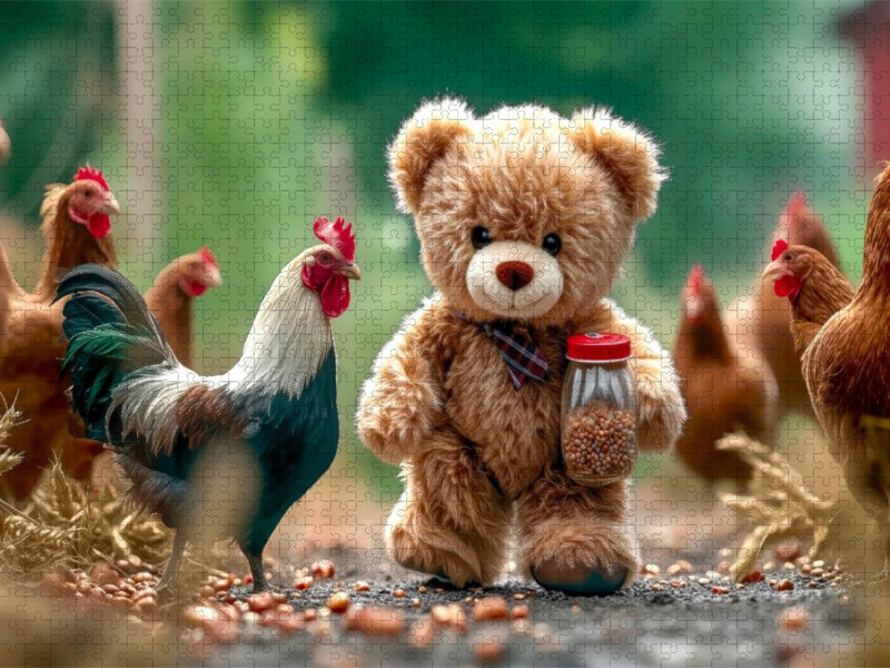 Hühner füttern macht Spaß