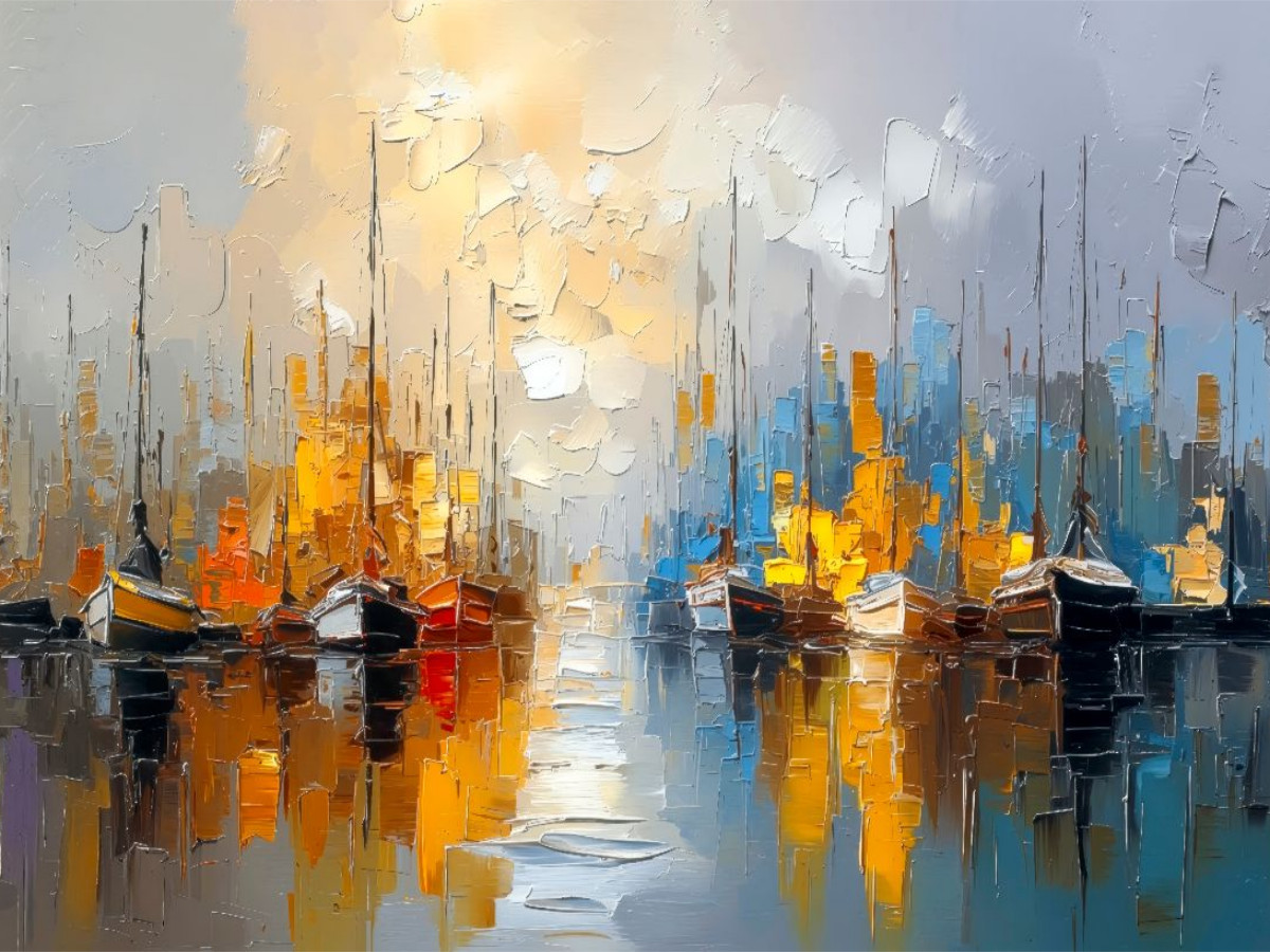 Stille in der Hafen-Dämmerung